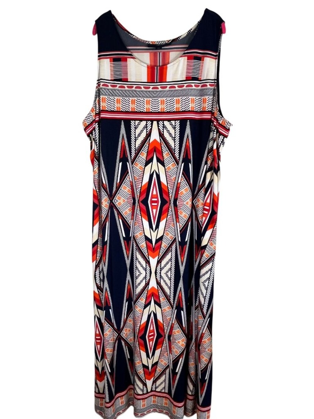 Colorful Southwest Tank Maxi Dress 2X Boho Tribal Geometric Indie Festival Chic